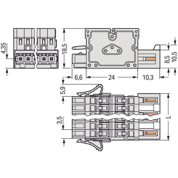 2-conductor combi strip;100% protected against mismating;1.5 mm²;light image 1