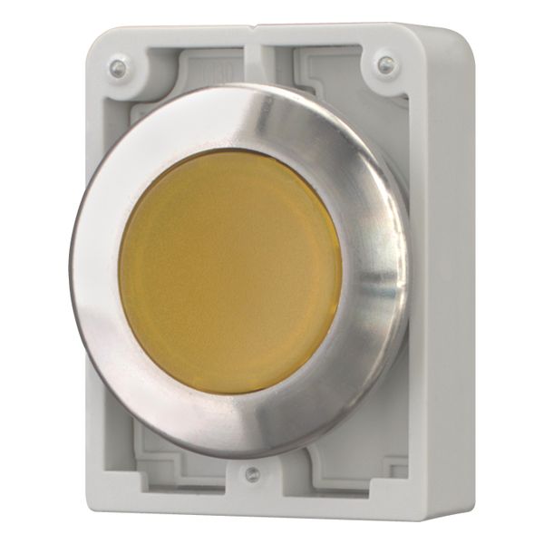 Illuminated pushbutton actuator, RMQ-Titan, flat, maintained, yellow, blank, Front ring stainless steel image 9