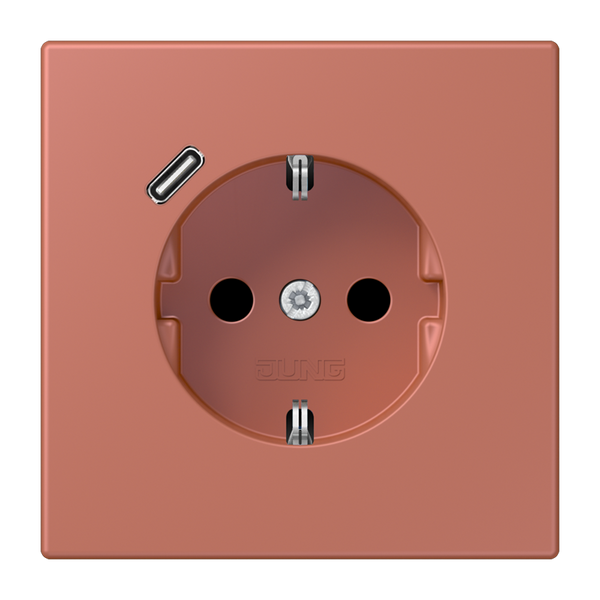 SCHUKO socket with USB type C LC32121 LC1520-18C236 image 1
