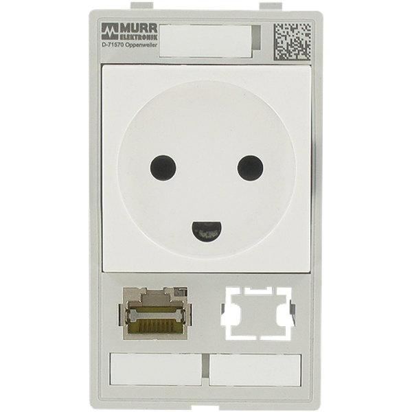 MODLINK MSDD SINGLE COMBI INSERT DANEMARK 1x RJ45 + 1x data cutout image 1