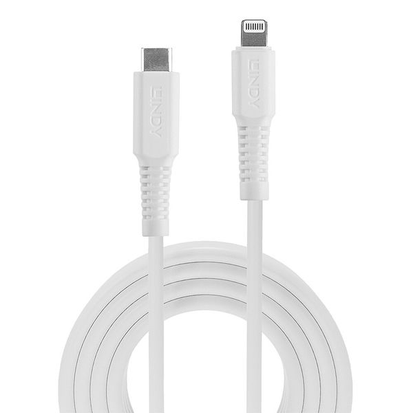 0.5m USB Type C to Lightning Cable, White USB Type C Male to Lightning Male image 2