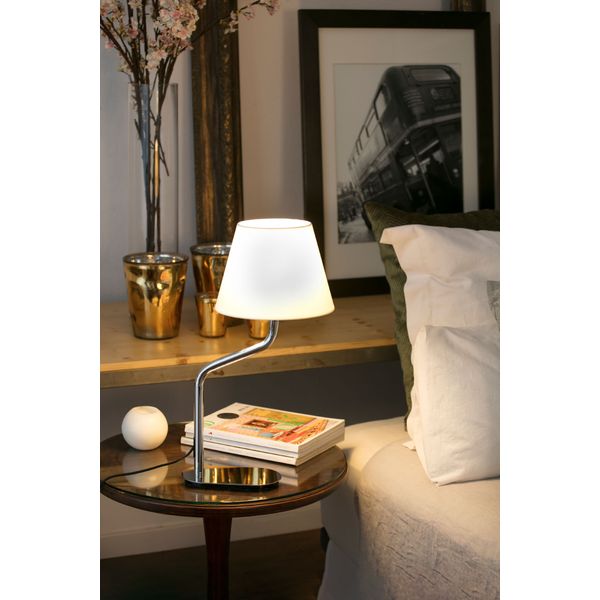 ETERNA CHROME TABLE LAMP WHITE LAMPSHADE image 2