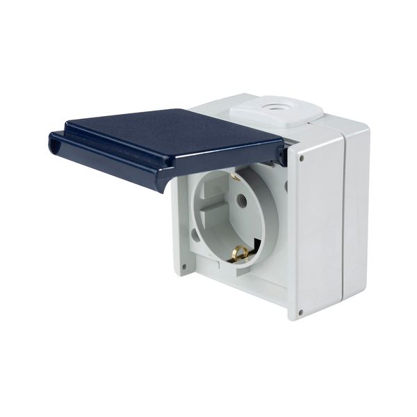 Socket 1-way, lockable, with 2 cable glands image 1
