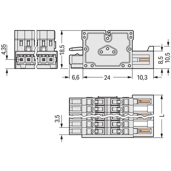 2-conductor combi strip 100% protected against mismating 1.5 mm² light image 1