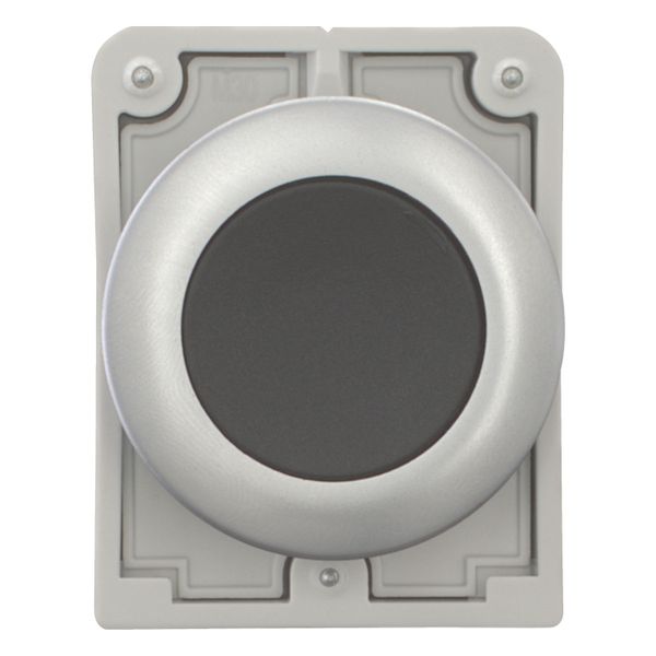 Pushbutton, RMQ-Titan, Flat, momentary, black, Blank, Metal bezel image 4