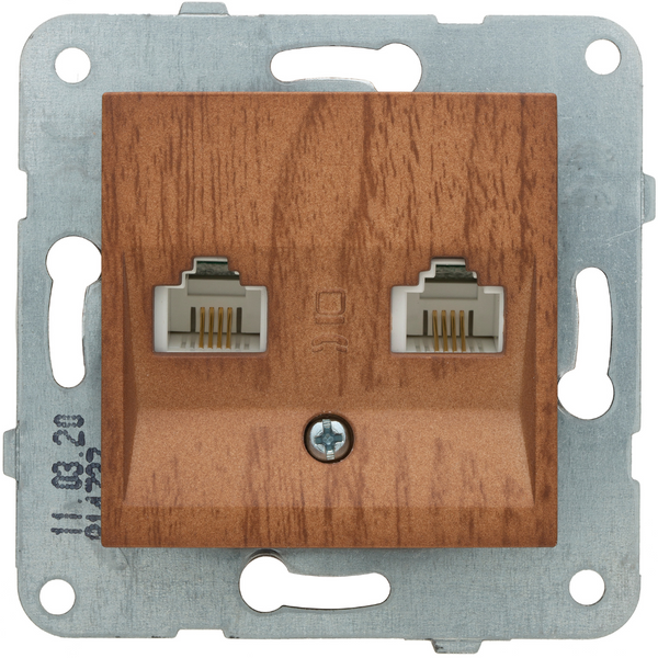 Novella-Trenda Walnut Tree Numerical Phone Socket (CAT3) image 1