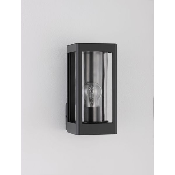 Dark Grey Aluminum & Clear Glass LED E27 1x12 Watt 220-240 Volt Bulb Excluded IP54 L: 11 W: 15 H: 24.5 cm image 1