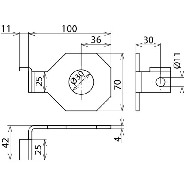 Connection bracket IF1 angled bore diameter d1 30 mm image 2