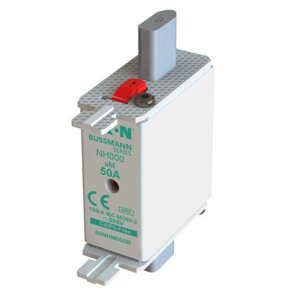 Fuse-link, low voltage, 50 A, AC 500 V, NH000, aM, IEC, dual indicator image 2