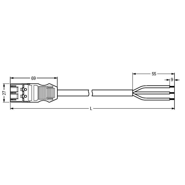 pre-assembled connecting cable;Eca;Socket/open-ended;white image 4