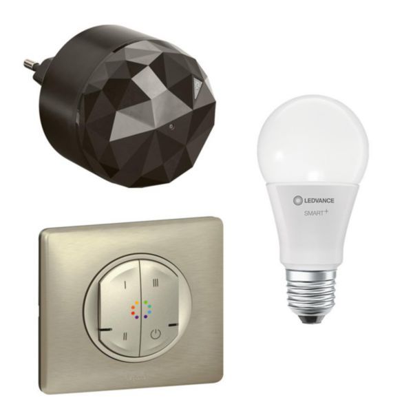 Ambiances Couleurs Céliane starter pack with Netatmo wireless control, mobile Control socket and color bulb - titanium image 1