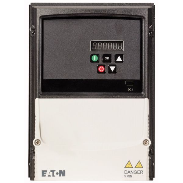 Variable frequency drive, 230 V AC, 1-phase, 7 A, 1.5 kW, IP66/NEMA 4X, Radio interference suppression filter, Brake chopper, 7-digital display assemb image 1