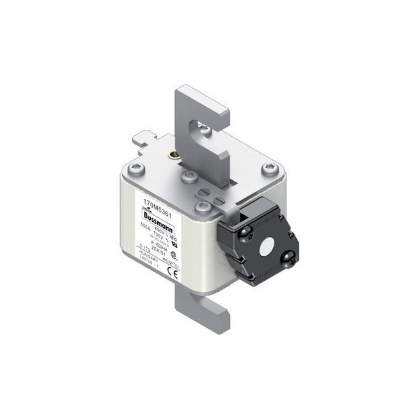 Fuse-link, high speed, 550 A, AC 690 V, size 2, 61 x 77 x 126 mm, aR, IEC, UL, single indicator image 4