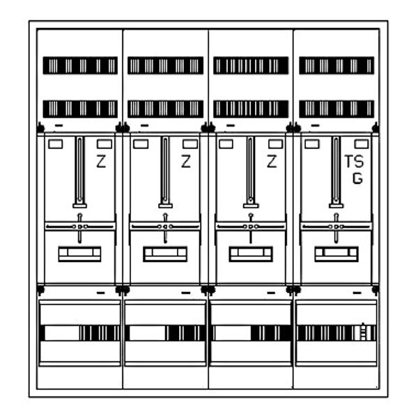 Z„hlerverteiler 3xZF, H=1100 B=1050 T=210mm, 1xTSG image 1