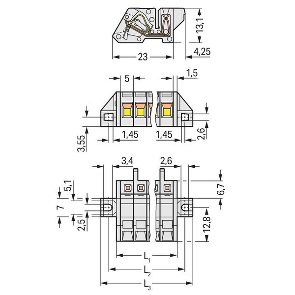 1-conductor female connector, angled CAGE CLAMP® 2.5 mm² light gray image 2