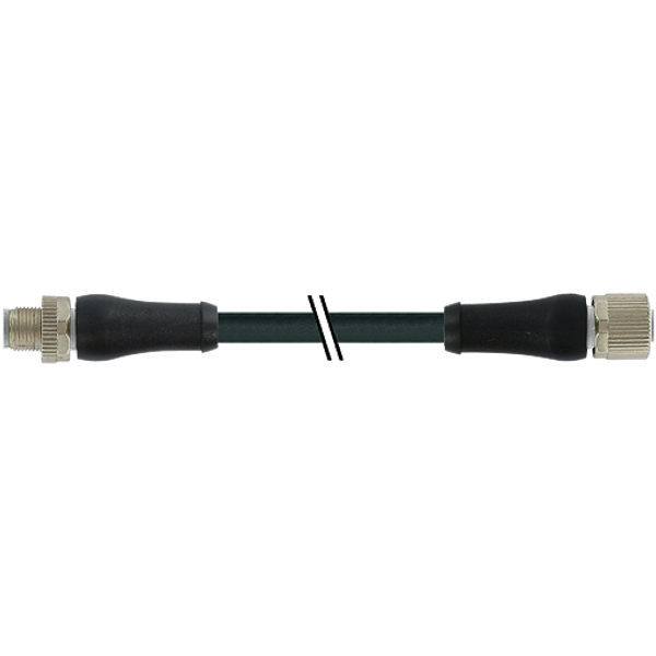 M12 Power male 0° / female 0° L-cod. PUR 5x2.5 bk UL/CSA+drag ch. 15m image 1