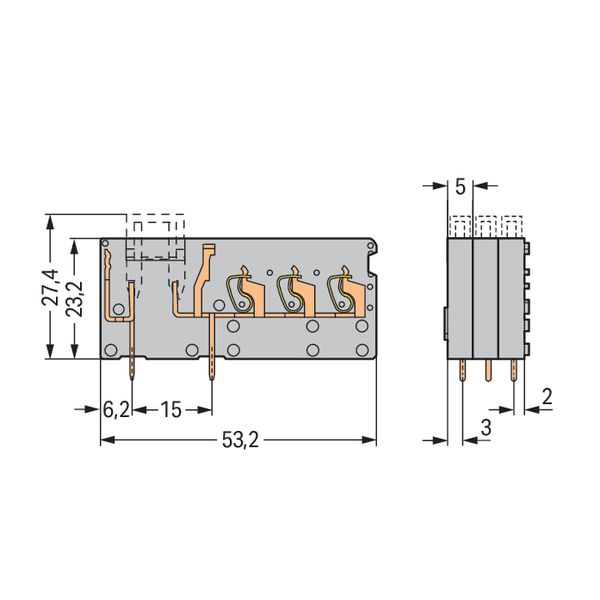 Stackable 3-conductor PCB terminal block with fuse mounting 2.5 mm² gr image 4