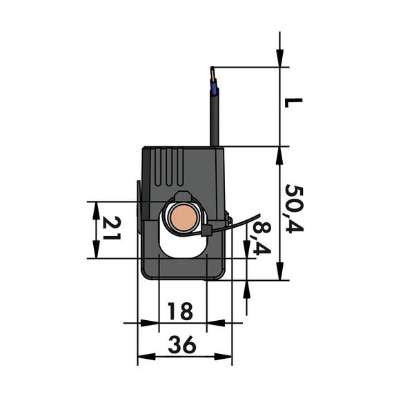 Split-core current transformer Primary rated current: 125 A Secondary image 3