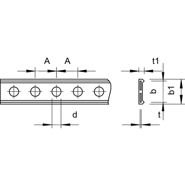 5055 L PE I 14 Installation strip perforated, plastic covered 14x3mm image 2