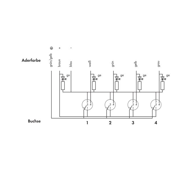 M12 sensor/actuator box 4-way 4-pole image 4