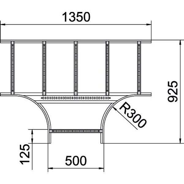 LT 1150 R3 FS T piece for cable ladder 110x500 image 2