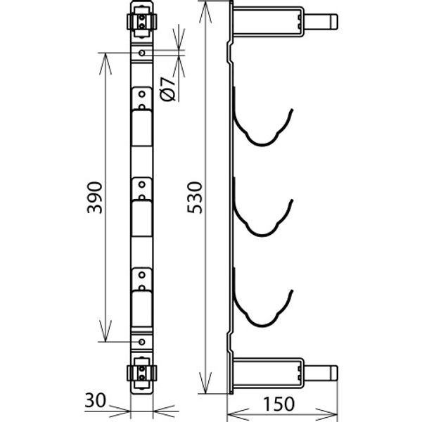 Storage device for three h.v.h.b.c. fuses and fuse tongs - single part image 2