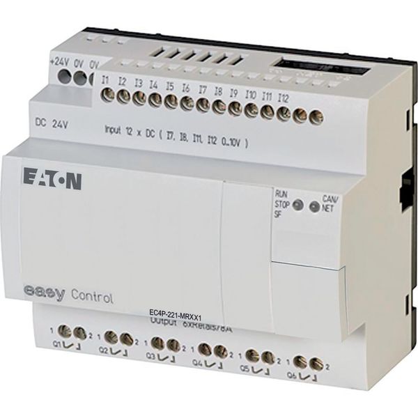 Compact PLC, 24 V DC, 12DI(of 4AI), 6 DO(R), CAN image 2
