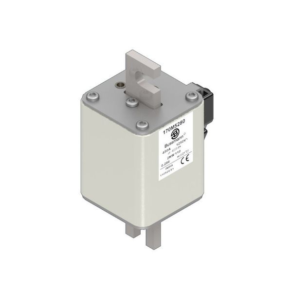 Fuse-link, high speed, 450 A, AC 1250 V, size 2, 61 x 77 x 138 mm, aR, IEC, single indicator image 14