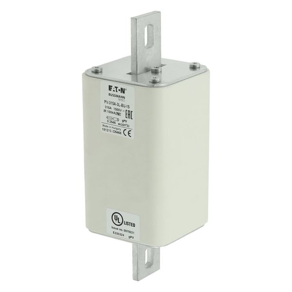 Fuse-link, high speed, 315 A, DC 1500 V, 3L, 75 x 205 mm, gPV, IEC, UL, without indicator, bolted contacts image 6