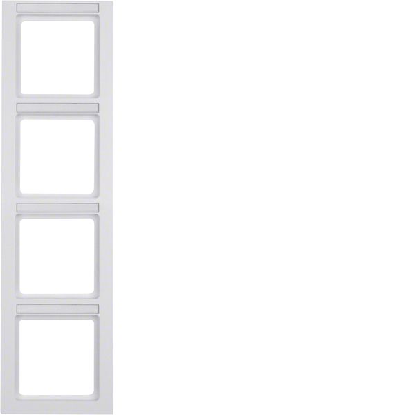 Frame 4gang vertical, labelling field, Q.3, polar white velvety image 1