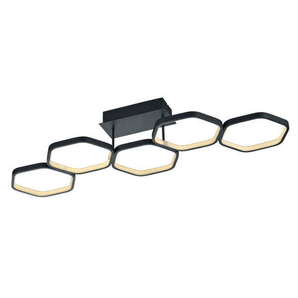 Vigo LED ceiling lamp 5-pc matt black image 1