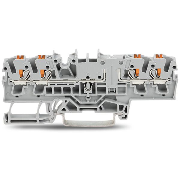 4-conductor through terminal block with push-button 2.5 mm² orange image 2