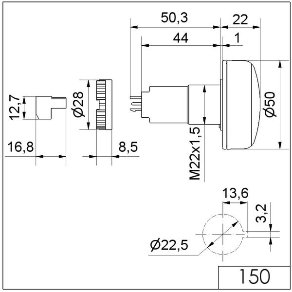 LED Buzzer EM Contin. tone 230VAC YE image 3