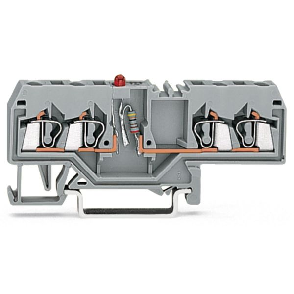 Component terminal block 4-conductor LED (red) gray image 1