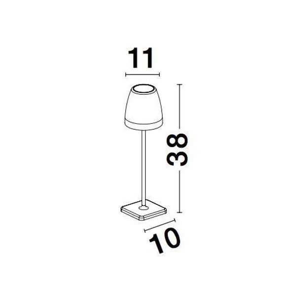 Sandy White Die-Casting Aluminium & Acrylic LED 2 Watt 207Lm 3000K IP54 Beam Angle 62O DC 5 Volt Switch On/Off USB Wire D: 11 W: 11 H: 38 cm image 1