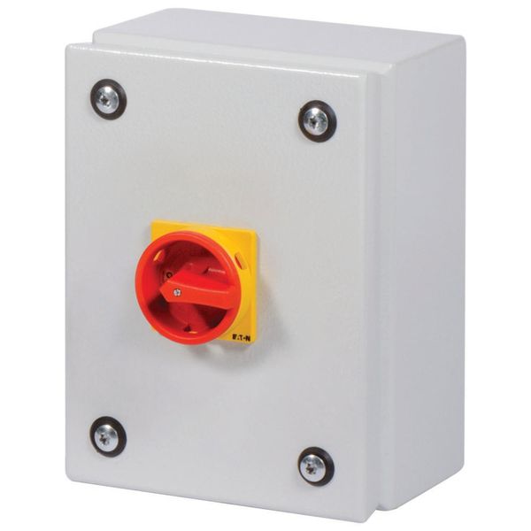 Main switch, T0, 20 A, surface mounting, 4 contact unit(s), 6 pole, 1 N/O, 1 N/C, Emergency switching off function, Lockable in the 0 (Off) position, image 6