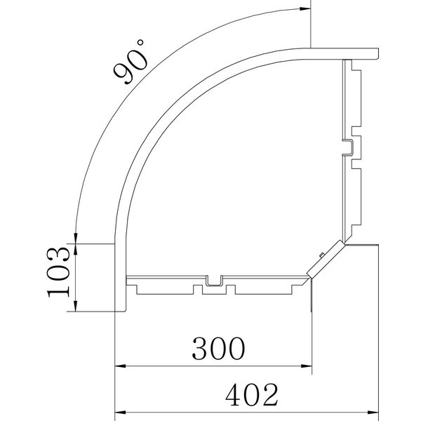RB 90 630 A2 90° bend horizontal + angle connector 60x300 image 2