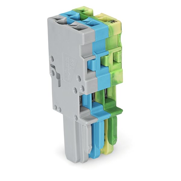 1-conductor female connector CAGE CLAMP® 4 mm² gray/blue/green-yellow image 1