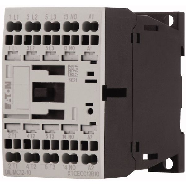 Contactor, 3 pole, 380 V 400 V 5.5 kW, 1 N/O, 110 V DC, DC operation, Spring-loaded terminals image 3