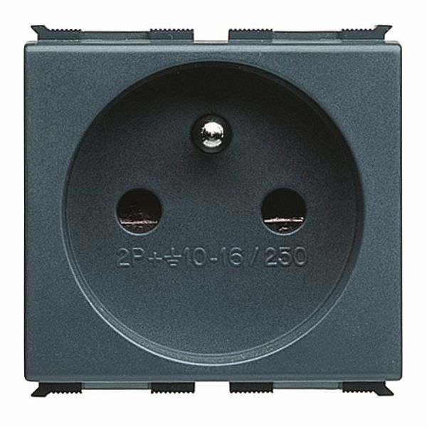 FRENCH STANDARD SOCKET-OUTLET 250V ac - 2P+E 16A - 2 MODULES - PLAYBUS image 2
