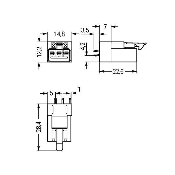 Plug for PCBs straight 3-pole black image 4