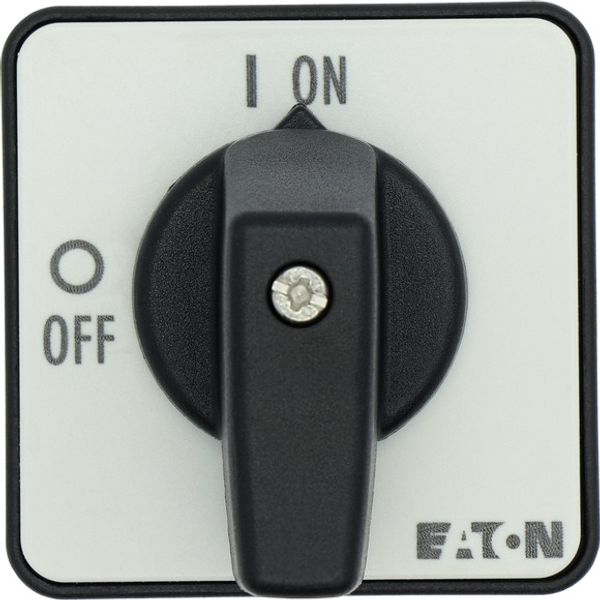 On-Off switch, T0, 20 A, flush mounting, 2 contact unit(s), 3 pole, with black thumb grip and front plate image 3