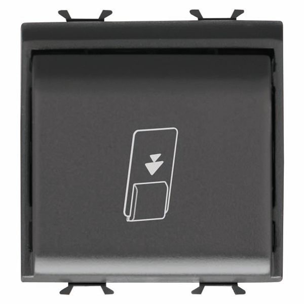 UNIVERSAL BADGE SWITCH - 1P NA 16AX - ILLUMINABLE - 2 MODULES - SATIN BLACK - CHORUSMART image 2