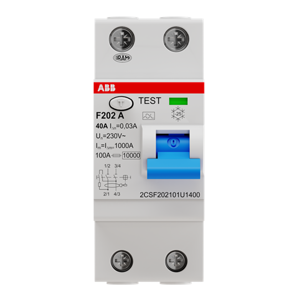 F202 A-40/0.03 U Residual Current Circuit Breaker 2P A type 30 mA image 2