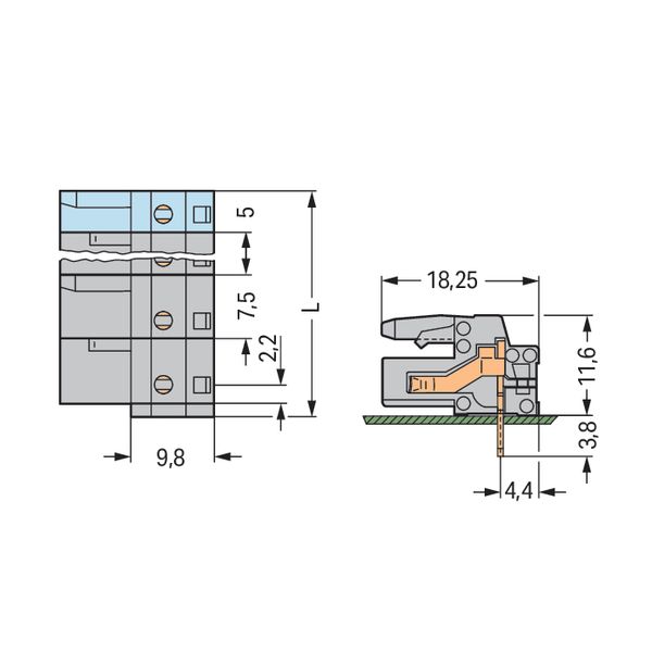 THT female header angled Pin spacing 7.5 mm gray image 5