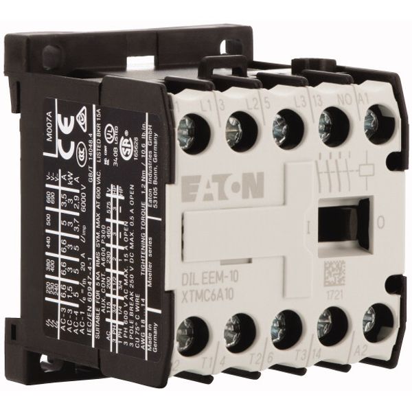 Contactor, 230 V 50 Hz, 240 V 60 Hz, 3 pole, 380 V 400 V, 3 kW, Contac image 4