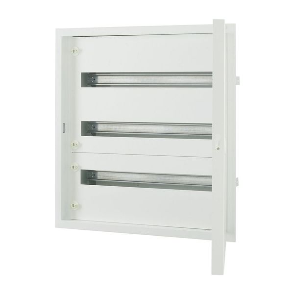 Complete flush-mounted flat distribution board, white, 24 SU per row, 3 rows, type E image 1