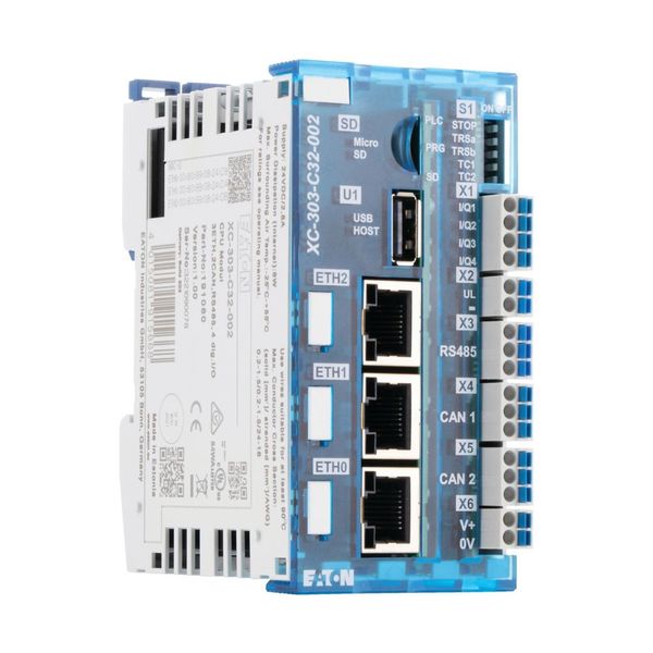 XC303 modular PLC, small PLC, programmable CODESYS 3, SD Slot, USB, 3x Ethernet, 2x CAN, RS485, four digital inputs/outputs image 12
