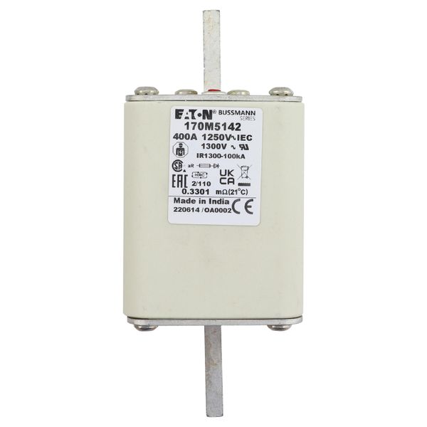 Fuse-link, high speed, 400 A, AC 1250 V, size 2, 61 x 75 x 138 mm, aR, DIN, IEC, single indicator image 20