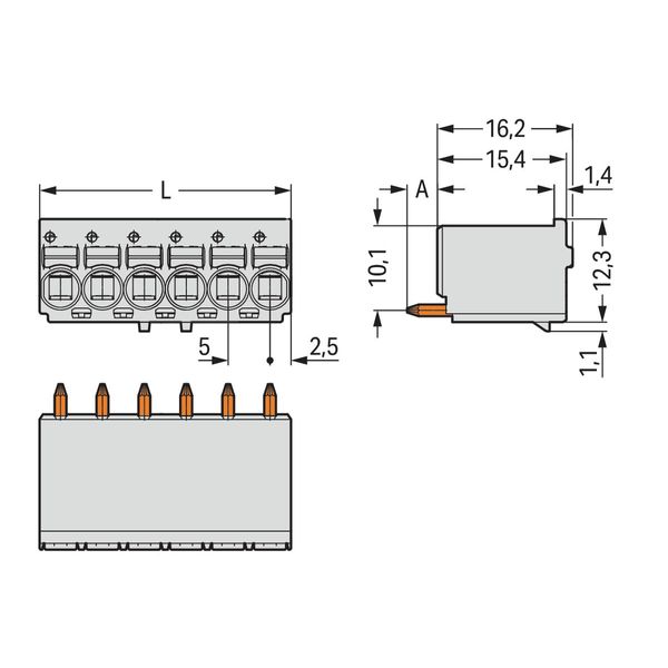 1-conductor THT female connector straight push-button Push-in CAGE CLA image 3